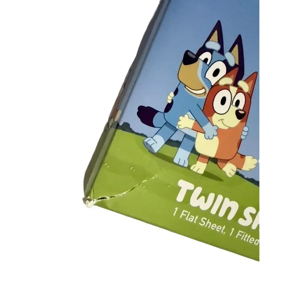 Bluey Christmas Twin Sheet Set Kids Bedding 3 Pc Flat Fitted Pillowcase New